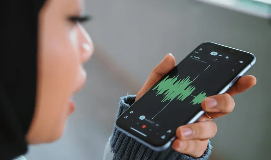 A phone recording a voice message